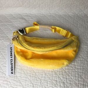 Stoney Clover Lane Fanny Pack Yellow Fur Fuzzy One SZ